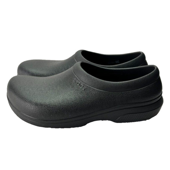 CROCS Clogs Unisex Men7/Wmn9 Black On The Clock Slip On Work Slip Resistant - Picture 1 of 11